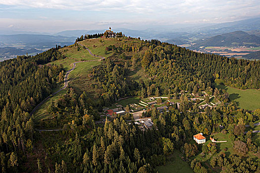 俯视,风景,山,公园,卡林西亚,奥地利,欧洲