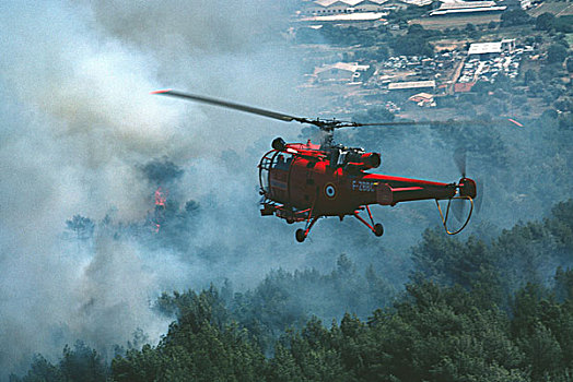法国,普罗旺斯,直升飞机,火,救助,森林火灾