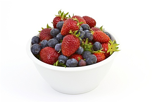 草莓,蓝莓,碗