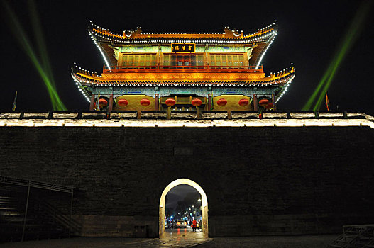荆州古城墙夜景