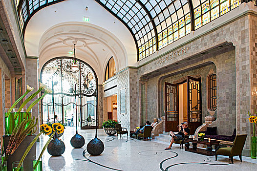 大厅,四季,酒店,优雅,宫殿,布达佩斯,匈牙利