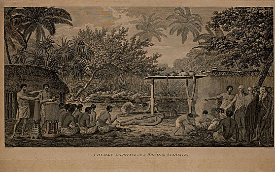 人,牺牲,1784年,雕刻,绘画,烹饪,太平洋,探险,探索,历史