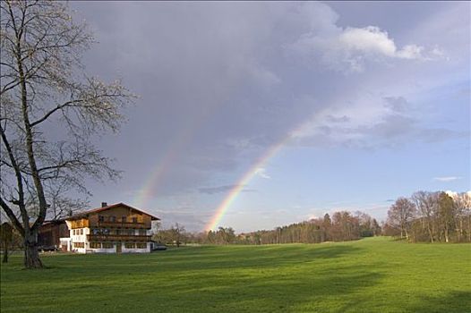 彩虹,春天,上巴伐利亚