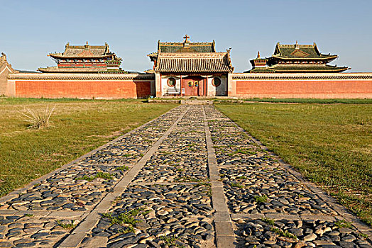 庙宇,复杂,寺院,喀喇昆仑,蒙古,亚洲