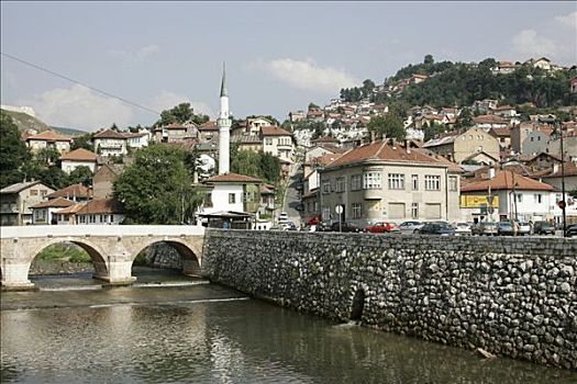河,公墓,萨拉热窝,波斯尼亚,黑塞哥维那