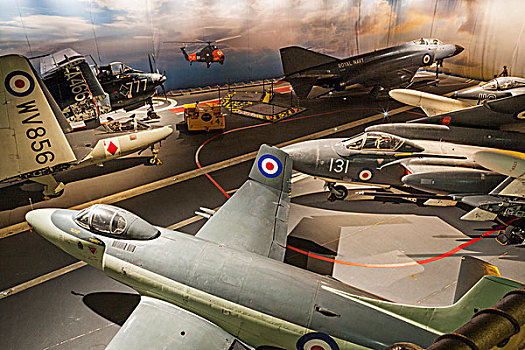 英格兰,萨默塞特,皇家海军,空气,手臂,博物馆,航空母舰,展示,喷气式战斗机