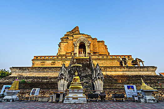 契迪龙寺,大佛塔寺,庙宇,清迈,泰国,东南亚,chedi,luang,temple,in,chiang,mai,thailand