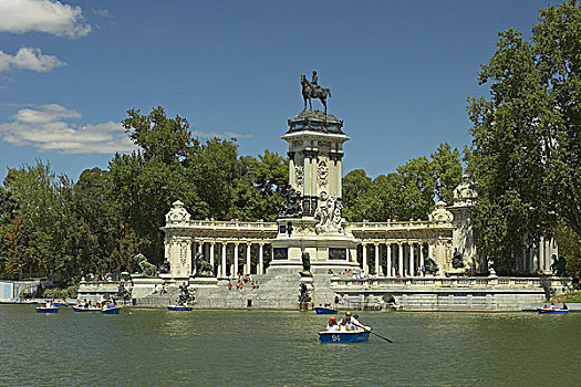西班牙,马德里,公园,湖,划艇