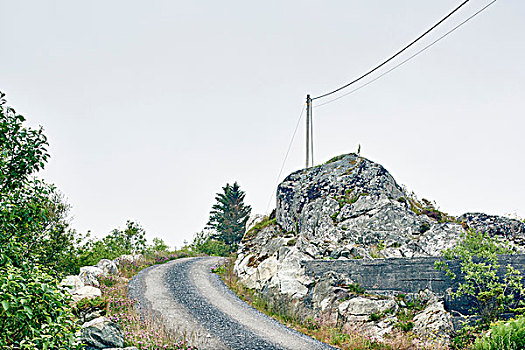 空路,弯曲,岩石,罗加兰郡,挪威
