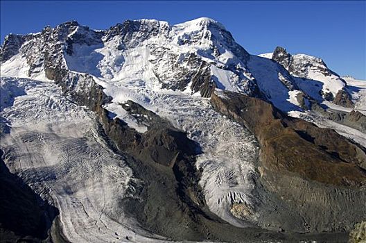 顶峰,布莱特峰,冰河,策马特峰,瓦莱,瑞士