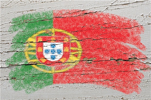 旗帜,葡萄牙,低劣,木质,纹理,涂绘,粉笔