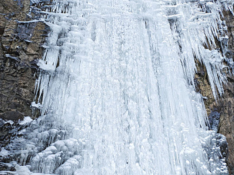 山东省日照市,数十米绝美冰瀑银装素裹,造型各异让人赏心悦目