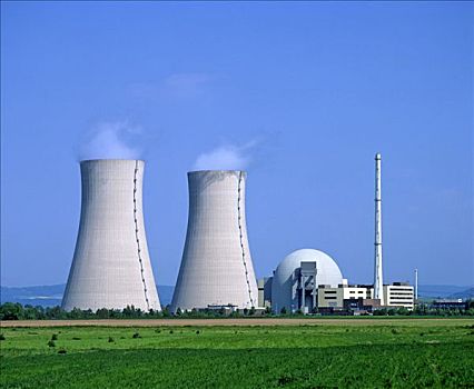冷却塔,核电站,下萨克森,德国,欧洲