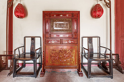 中式古典家具,拍摄于山东阳谷狮子楼景区