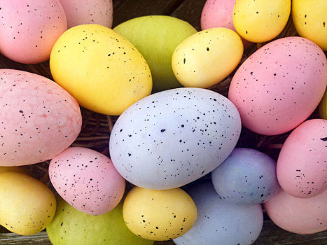 复活节彩蛋,不同,淡色调,彩色