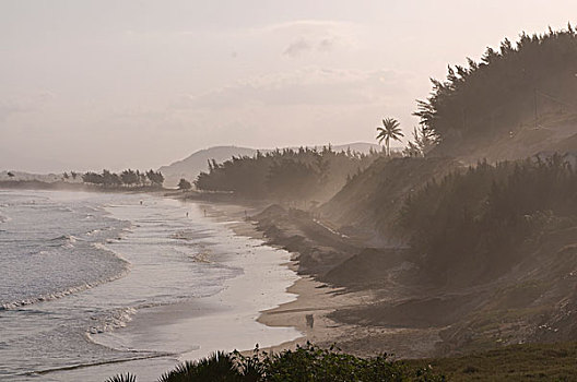 马达加斯加,堡垒,尘土,晚间,海滩