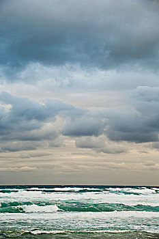 乌云,上方,急浪,马略卡岛,巴利阿里群岛,西班牙