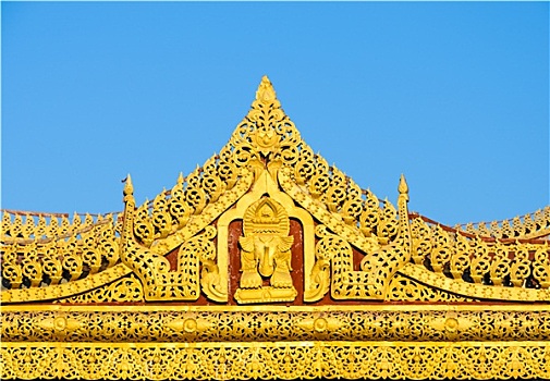 缅甸,庙宇,盖屋顶细节,蒲甘