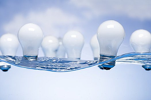 电灯泡,漂浮,水中