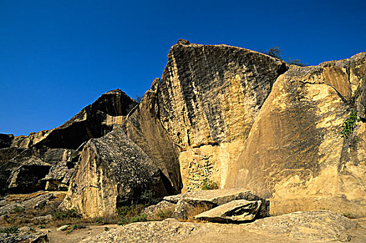阿塞拜疆,戈布斯坦,地区,新石器时代,石头,绘画,牛