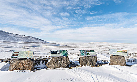 冰岛高地,挨着,环路,冬天,风暴,晴朗,天气,状况,视点,信息,大幅,尺寸
