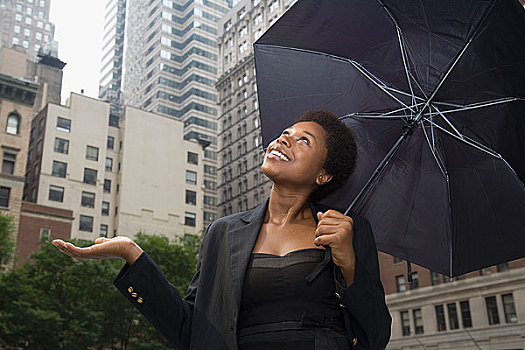 女人,伞,城市