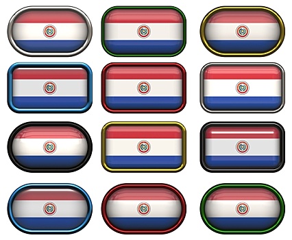 扣,旗帜,巴拉圭