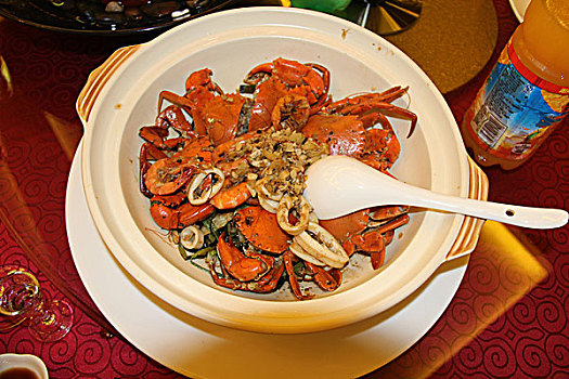 菜蟹,虾,鱿鱼