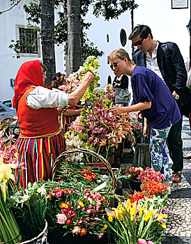 卖花人,丰沙尔,马德拉岛,葡萄牙