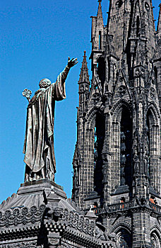 雕塑,大教堂,多姆山,奥弗涅,法国,欧洲