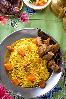 阿拉伯,米饭,食物,中东,羊羔肉