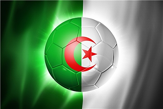 足球,球,阿尔及利亚,旗帜