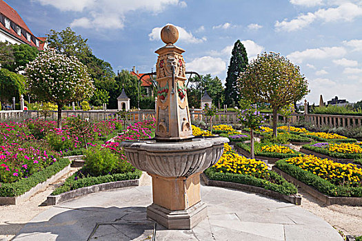 花园,城堡,巴登符腾堡,德国,欧洲