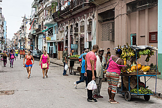 古巴,哈瓦那,地区,街景