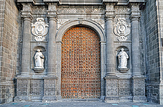 门口,大教堂,柏布拉,萨拉戈萨,墨西哥,北美