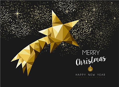 圣诞快乐,新年快乐,金色,星,三角形
