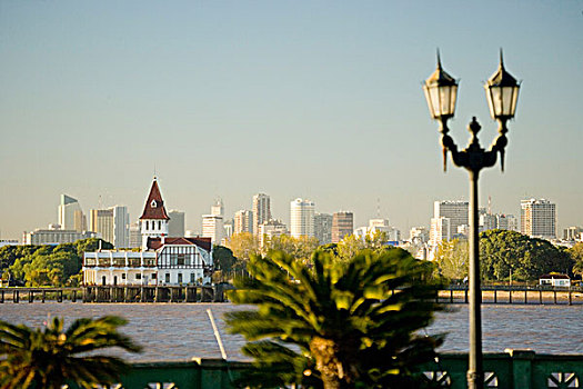 经典,市区,高层建筑,布宜诺斯艾利斯,背景,阿根廷