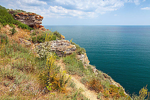 岩石,悬崖,海岬,保加利亚,黑海,海岸