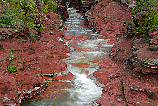 红岩峡谷,瓦特顿湖国家公园,落基山脉,艾伯塔省,加拿大