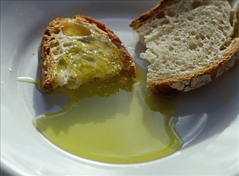 面包片,橄榄油