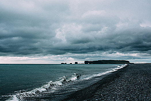 海洋,海岸线,生动,天空,冰岛