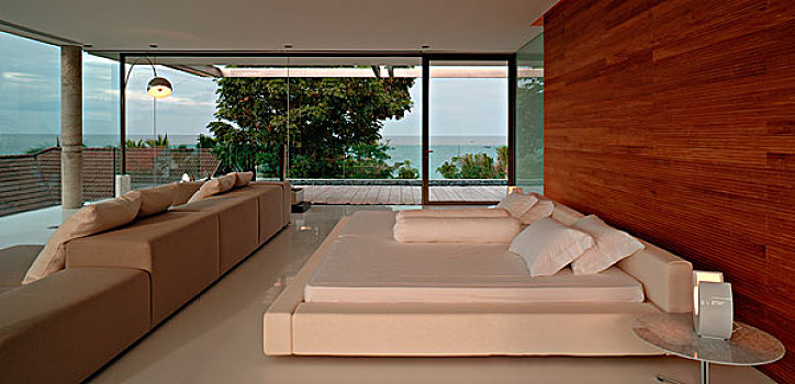 主卧室,海滩,别墅,海湾,泰国,设计,建筑师,现代主义,白色,传统,连接,品种,内部,外部,留白