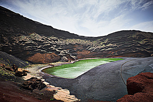 火山口,泻湖,兰索罗特岛