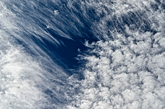 高积云,云,上面,条纹,蓝天,北莱茵威斯特伐利亚,德国,欧洲