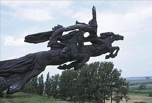 纪念建筑,骑兵,乌克兰,欧洲