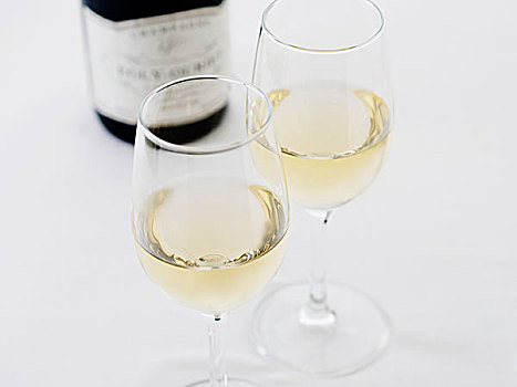 玻璃杯,白葡萄酒