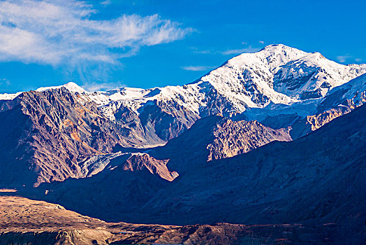 新疆,雪山,蓝天,白云,光线