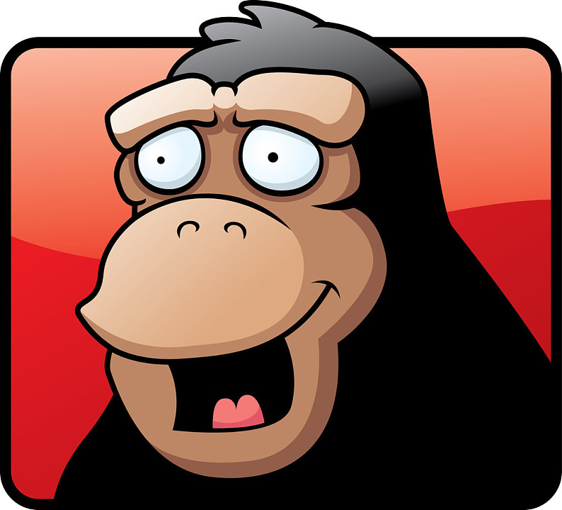 猿,微笑,卡通,插画,高兴_高清图片_全景视觉