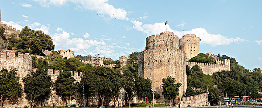 全景,老,堡垒,博斯普鲁斯海峡,海岸,伊斯坦布尔,土耳其,大幅,尺寸