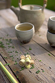 柠檬草,茶,个人用品,清新